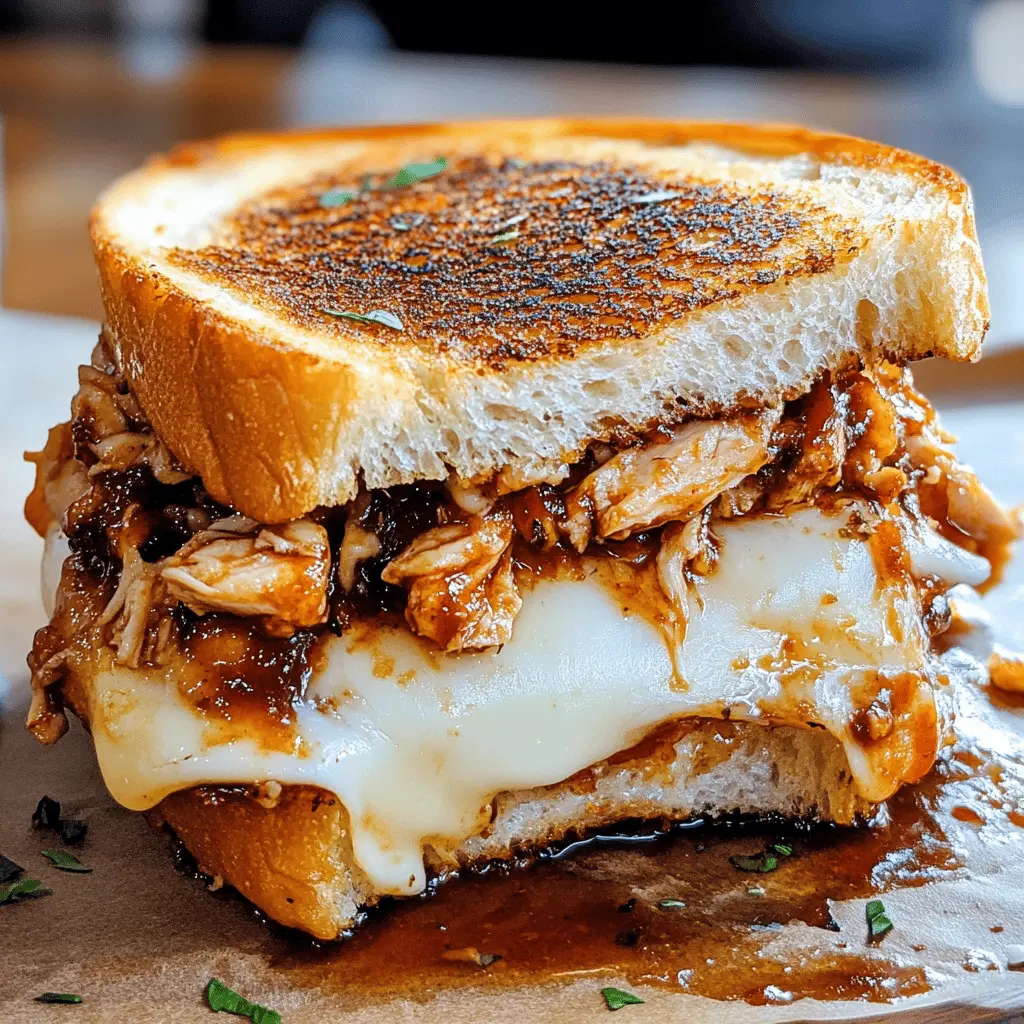 Get ready for a mouthwatering twist on a classic! This BBQ Chicken Grilled Cheese combines tender, shredded chicken smothered in tangy BBQ sauce with gooey melted cheese, all between crispy, buttery bread. Perfect for dinner, game day, or any quick meal, this recipe is sure to be a hit! Save this pin for your next delicious lunch or dinner idea!