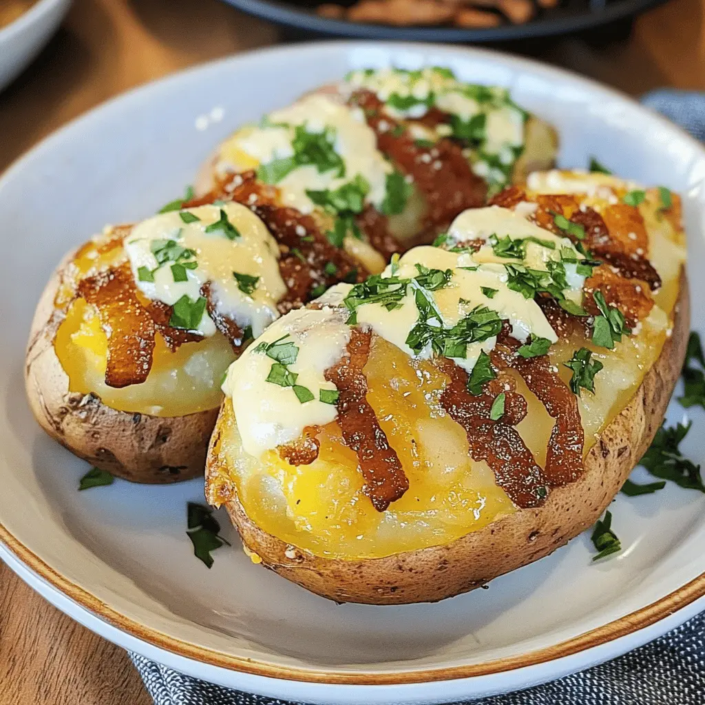 Transform your dinner with these Best Steakhouse Baked Potatoes! Perfectly fluffy inside and crispy on the outside, they’re loaded with butter, sour cream, cheese, and chives for a flavor explosion. Great as a side for your steak night or any gathering. Save this recipe to impress your guests with the ultimate baked potatoes!