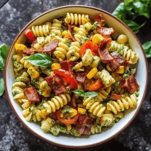 Looking for a refreshing dish? This Corn Pasta Salad combines crispy bacon, vibrant bell peppers, and a creamy pesto dressing for a delightful burst of flavors. Perfect for picnics, barbecues, or quick weeknight meals, it’s easy to make and will impress your guests. Save this recipe for your next gathering!