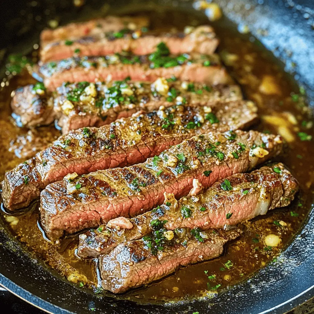 Sizzle your dinner with this Garlic Butter Skillet Flank Steak! Perfectly seared and juicy, this recipe features robust garlic flavor combined with rich butter for an unforgettable dish. Whether it's a weeknight meal or a special occasion, this steak is sure to impress. Save this recipe now and elevate your cooking game tonight!