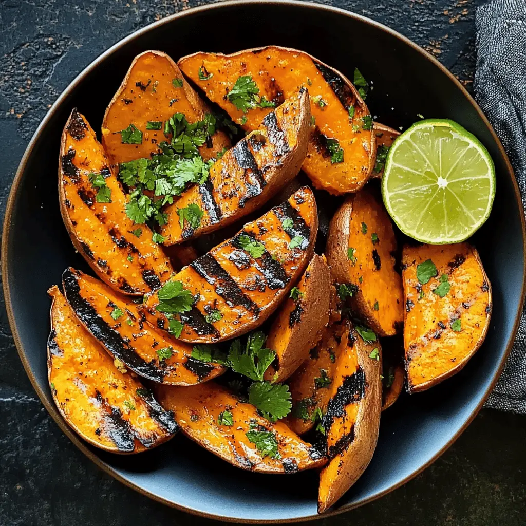 These Grilled Cilantro-Lime Sweet Potatoes will add a burst of flavor to your meals! With their smoky char, zesty lime, and fresh cilantro, they’re the perfect side dish for barbecues or a quick weeknight dinner. Easy to make and packed with nutrients, save this recipe for your next cookout. Your taste buds will thank you!