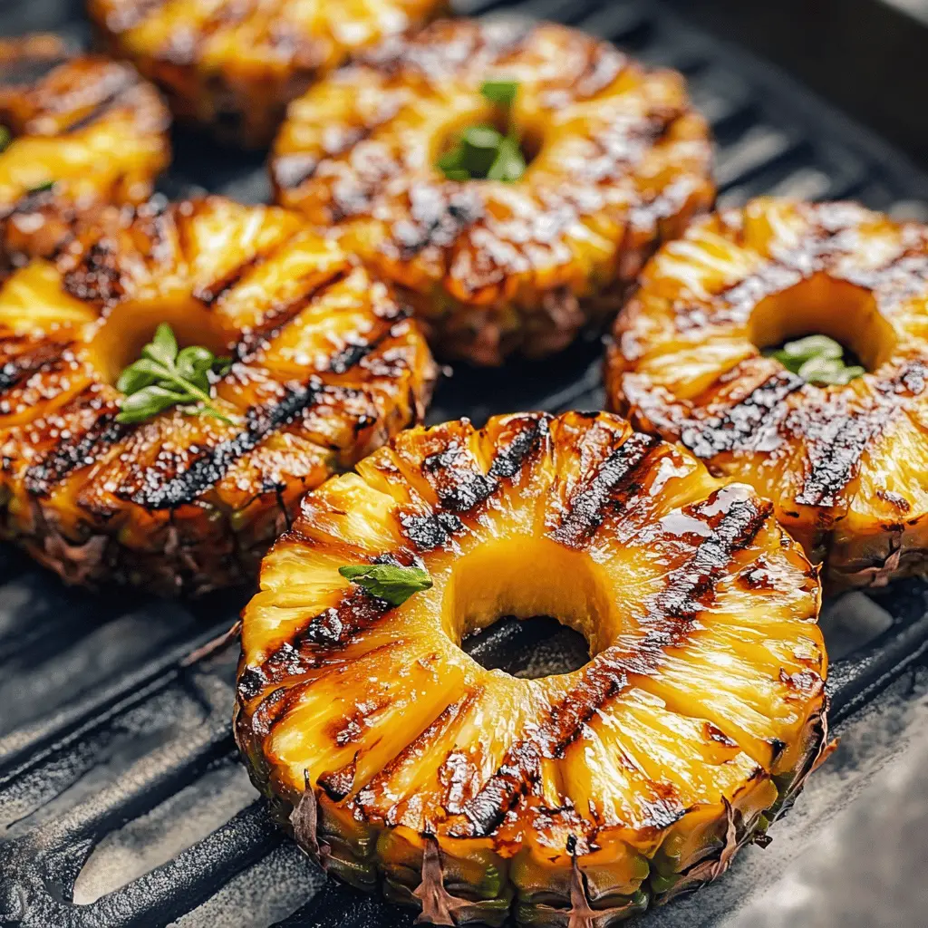 Transform your summer barbecues with this delightful Honey Glazed Grilled Pineapple! Sweet, juicy pineapple slices caramelize beautifully on the grill, enhanced by a touch of honey and warm spices. Perfect as a dessert or a side dish at any gathering. Save this recipe to impress your friends at your next cookout!