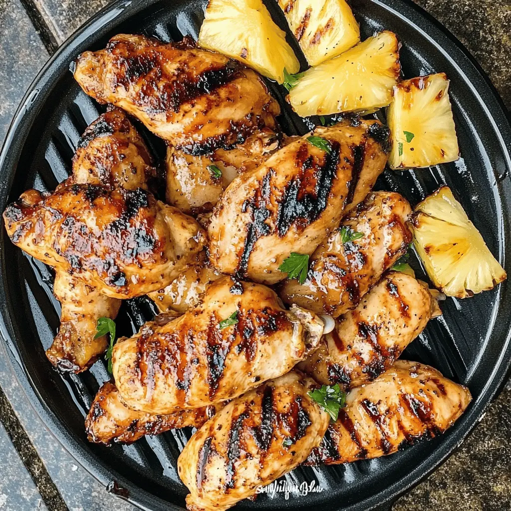 Sweet, tangy, and packed with flavor, this Honey Pineapple Grilled Chicken is a must-try for your next barbecue! Juicy chicken marinated in a delightful blend of honey and pineapple makes for a delicious meal that's perfect for summer nights. Save this recipe now and impress your family and friends at your next gathering!