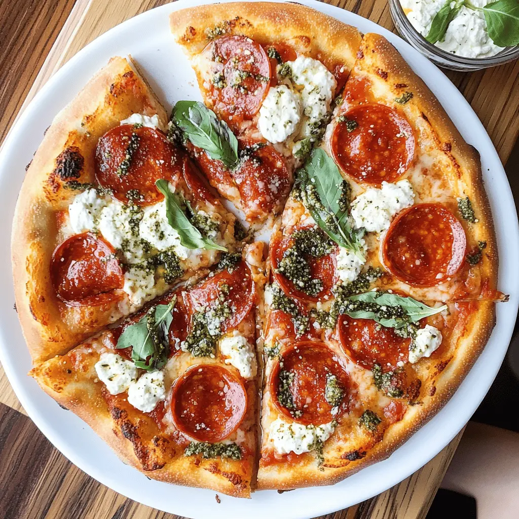 Get ready for a pizza night like no other with this Hot Honey Pepperoni Ricotta Pizza! The sweet and spicy combo of hot honey drizzled over crispy pepperoni and creamy ricotta elevates every slice. Perfect for a fun family dinner or a cozy night in. Save this recipe now for a delicious twist on your favorite pie!