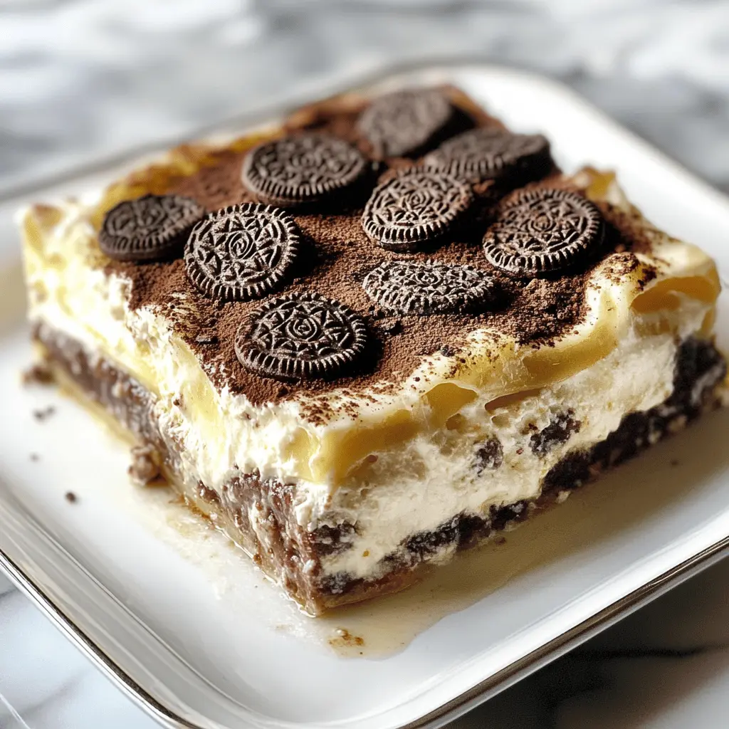 Looking for a dessert that will impress everyone? This Oreo Lasagna is a layered delight filled with cream cheese, whipped topping, and of course, crunchy Oreo cookies. It's easy to make and perfect for gatherings or a sweet treat at home. Save this recipe for your next celebration or cozy night in!