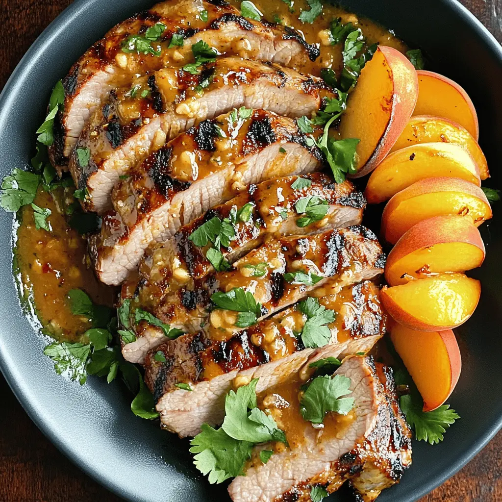 Enjoy a delicious Peach Grilled Pork Tenderloin that's perfect for summer grilling! This recipe features juicy pork marinated with fresh peaches, garlic, and herbs for an irresistible flavor combination. It's a fantastic choice for family gatherings or outdoor cookouts. Save this pin to impress your guests with a mouthwatering dish that's sure to become a favorite!