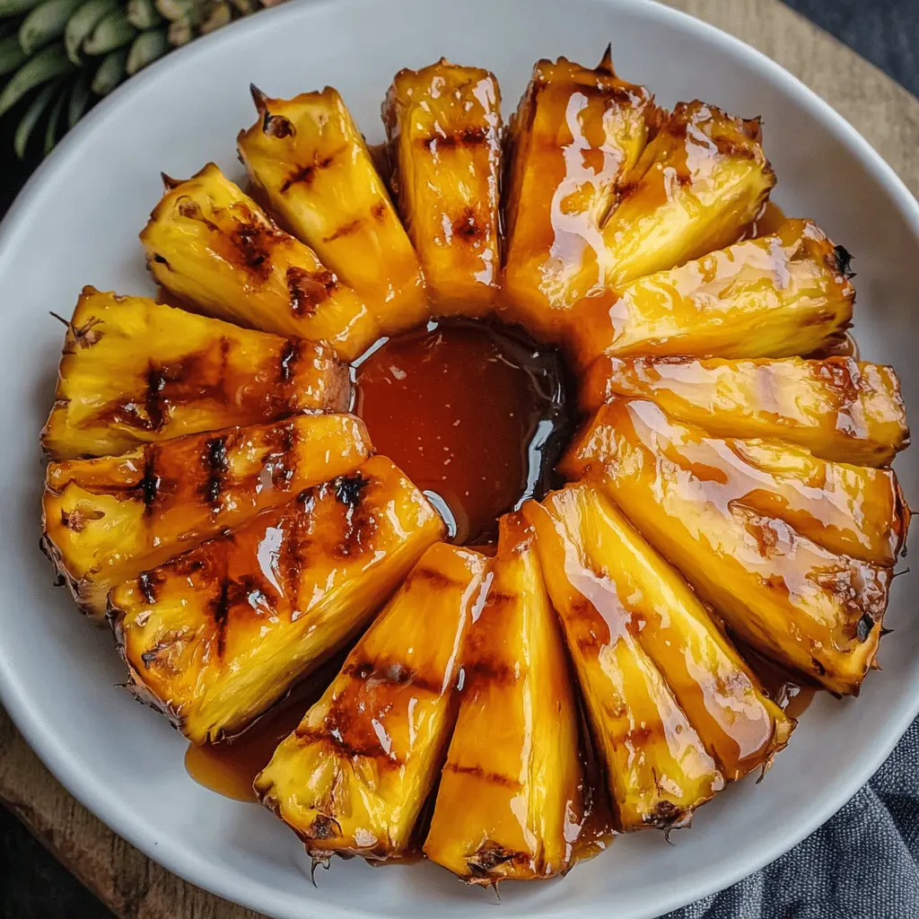 Sweet, juicy roasted pineapple drizzled in a honey cinnamon glaze makes for a delightful treat. This easy recipe highlights the tropical flavor of pineapple, enhanced with warm spices. Perfect for summer barbecues, brunches, or a light dessert, save this pin to enjoy a burst of sunshine anytime!