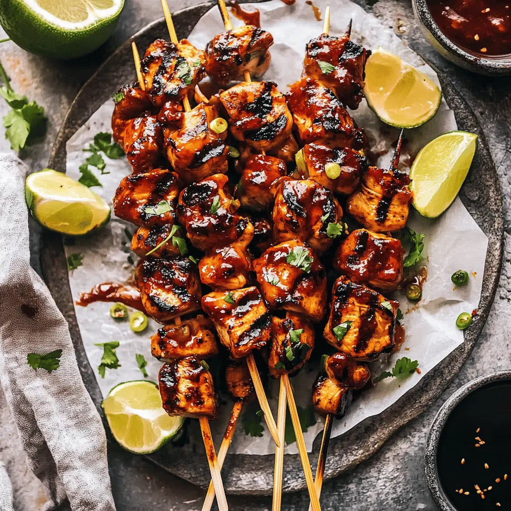 Get ready for the ultimate summer treat with these BBQ Chicken Skewers! Juicy chicken marinated in a tangy sauce, grilled to perfection, and perfect for gatherings or family dinners. Made with simple ingredients, these skewers are bursting with flavor and make an easy meal everyone will love. Save this recipe for your next BBQ or picnic!