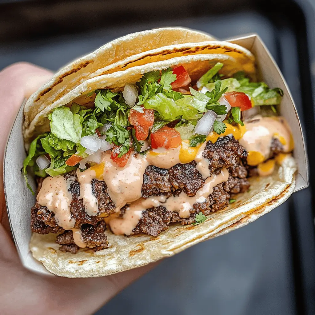 Get ready for a flavor-packed twist on two favorites! These Original Smash Burger Tacos feature juicy beef patties, melty cheese, and fresh toppings all wrapped in a warm tortilla. Perfect for game nights or casual family dinners, this easy recipe will have everyone coming back for seconds. Save this pin so you can impress your friends with these delicious tacos!