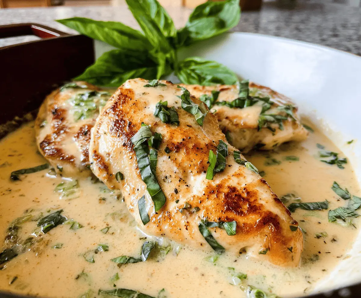 Easy Creamy Basil Chicken Breast Recipe