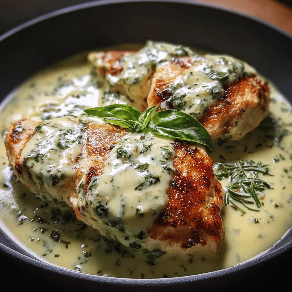Easy Mozzarella Chicken in Creamy Basil Sauce