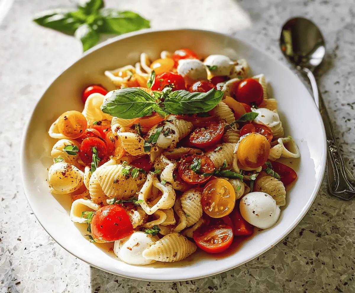 Easy Caprese Pasta Salad with Fresh Mozzarella