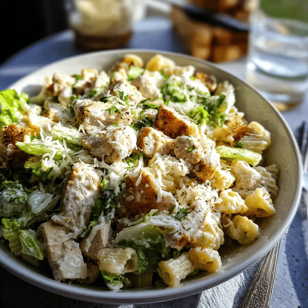 Quick and Easy 20-Min Chicken Caesar Pasta Salad