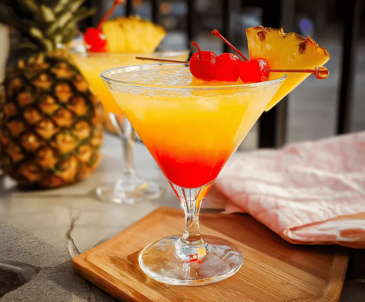 Easy Pineapple Upside Down Martini Recipe