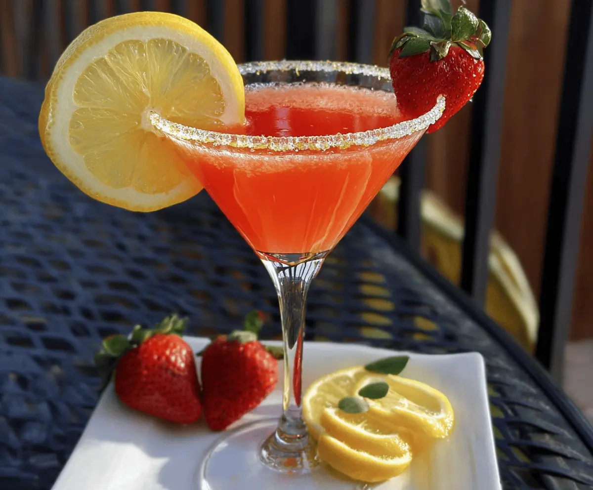 Easy Strawberry Lemon Drop Martini Recipe