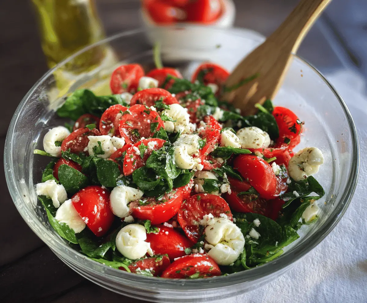 Easy Spinach Tomato Salad With Feta Cheese