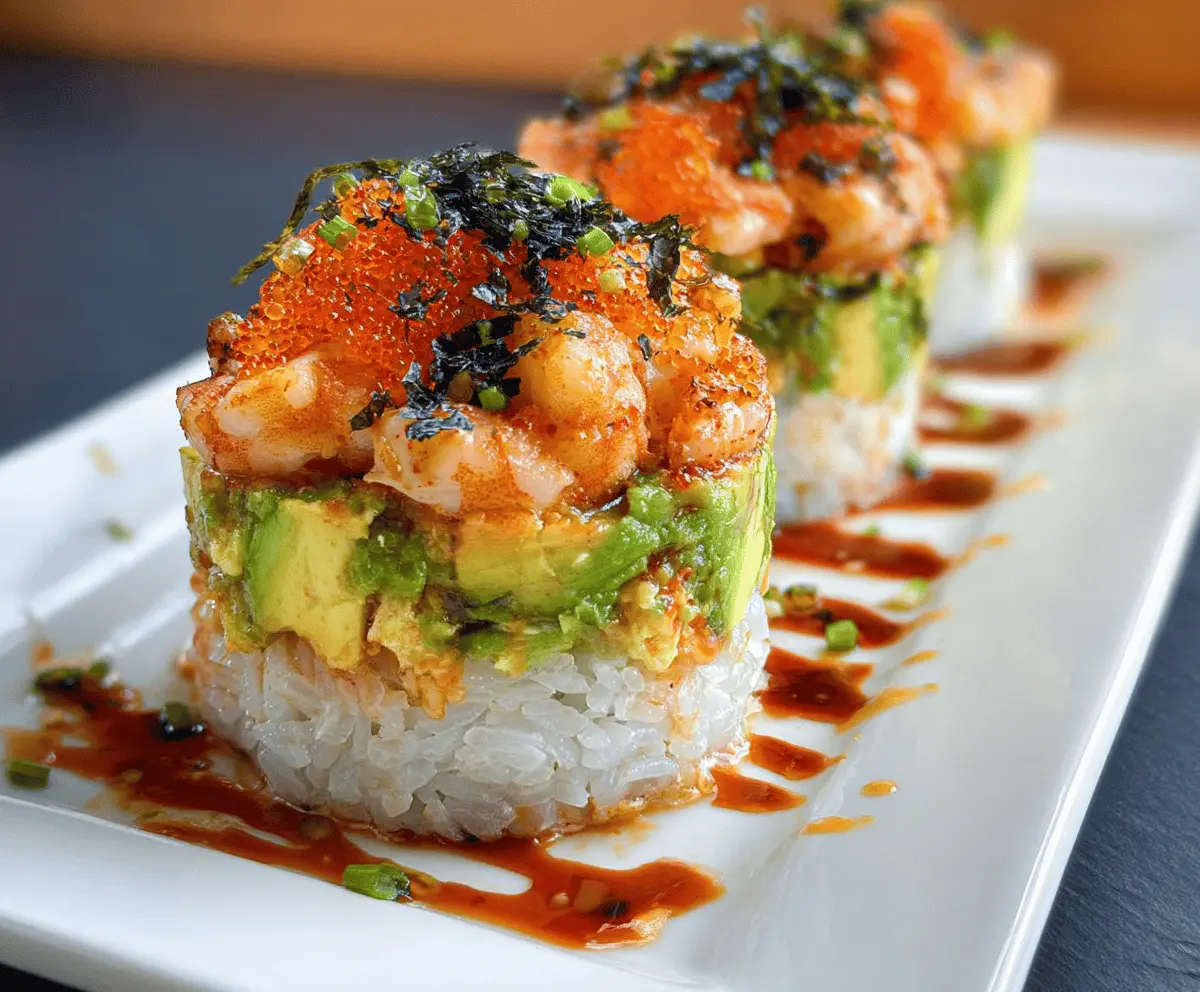 Easy Spicy Shrimp Sushi Stacks Recipe