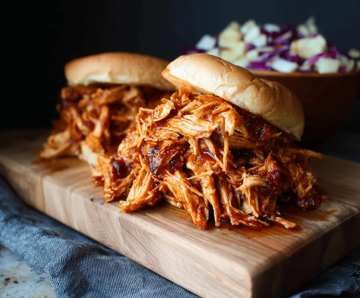 Easy Crockpot BBQ Pulled Chicken Recipe