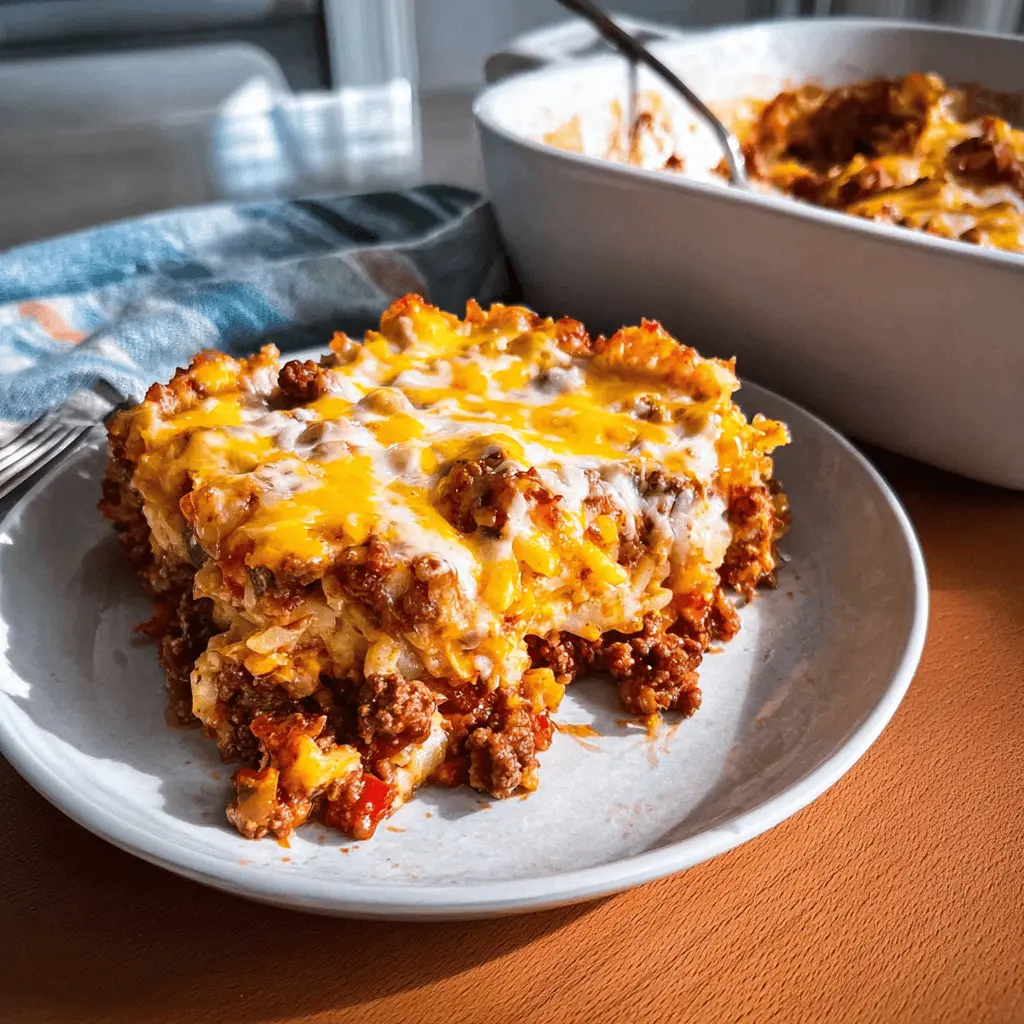 Easy Cheesy Hamburger Casserole Recipe