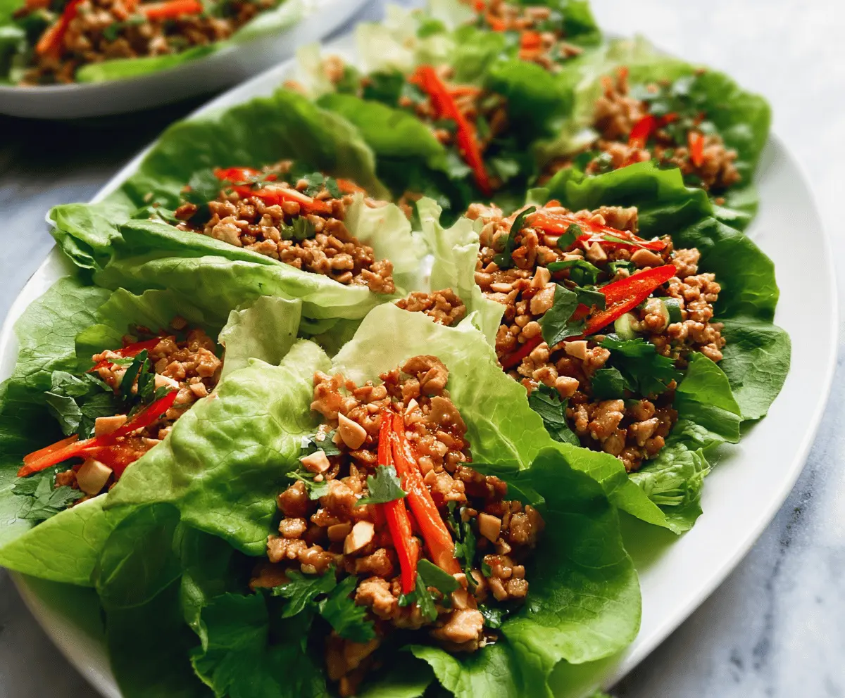 Healthy Thai Chicken Lettuce Wraps Recipe