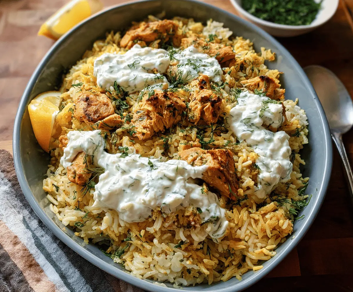 Easy Dump-and-Bake Chicken Tzatziki Rice