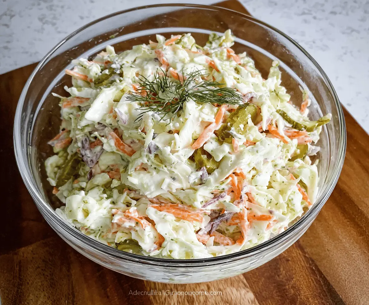 Easy Dill Pickle Coleslaw Recipe