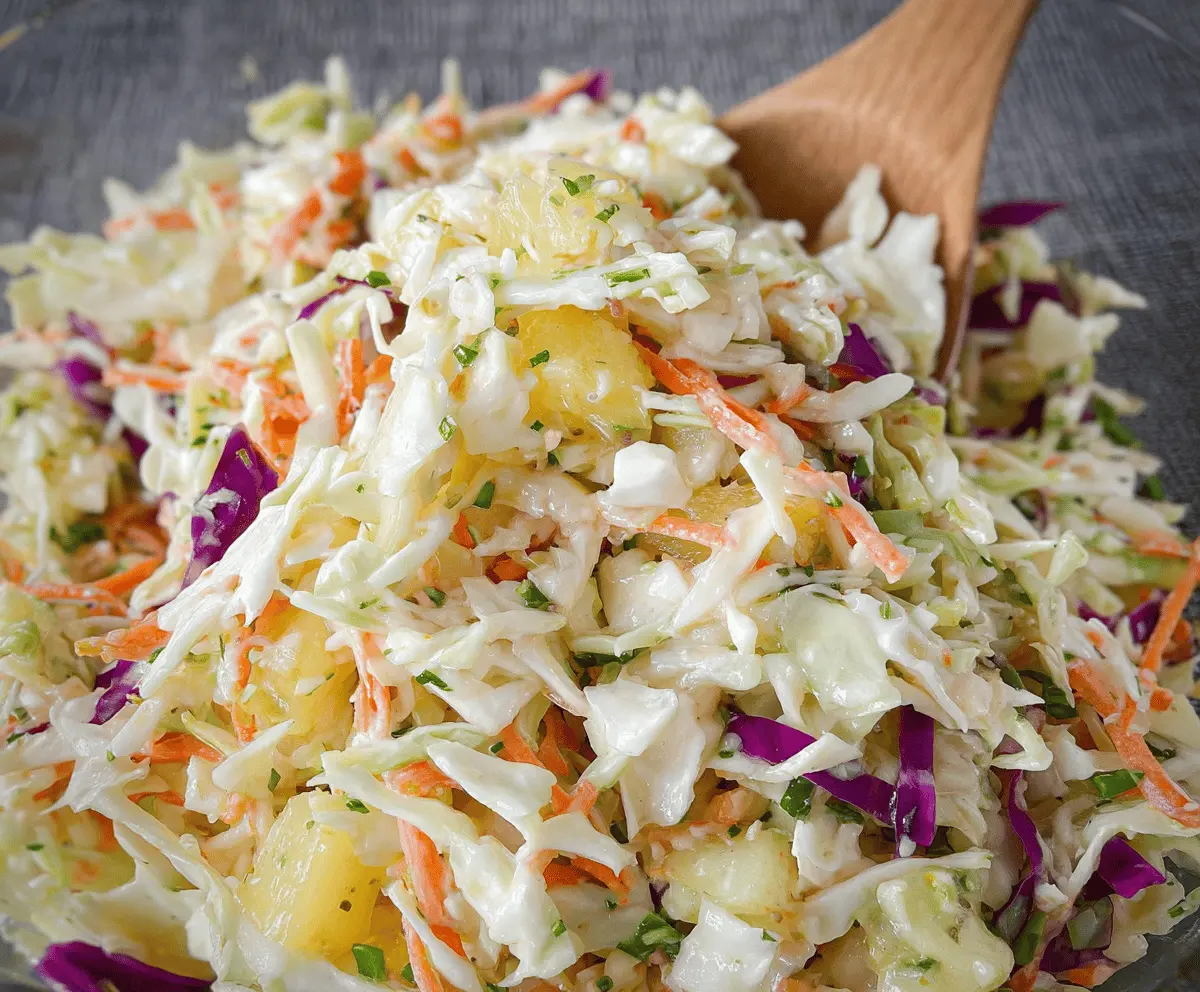 Easy Hawaiian Coleslaw Recipe with Pineapple
