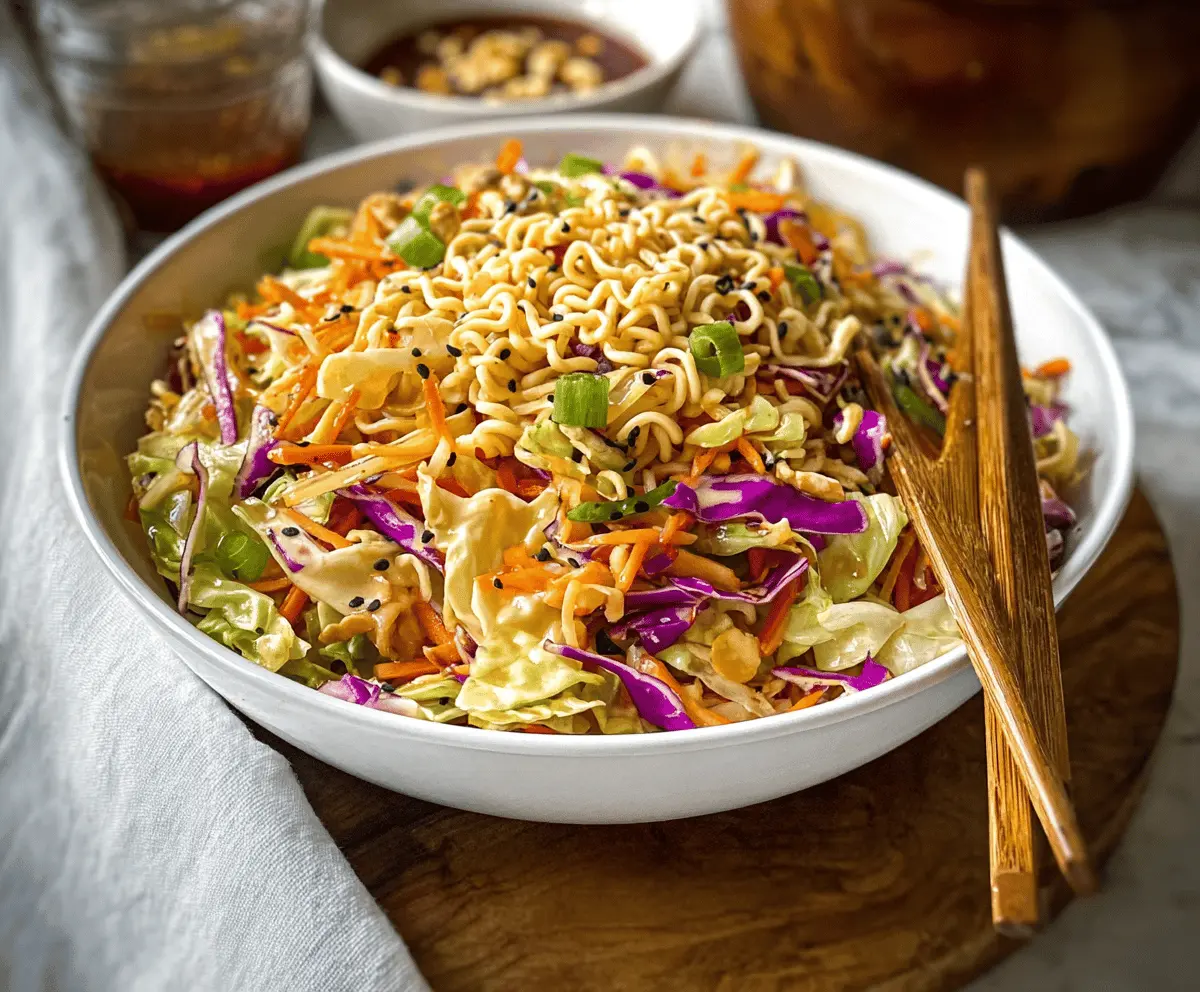Crunchy Asian Cabbage Ramen Salad Recipe