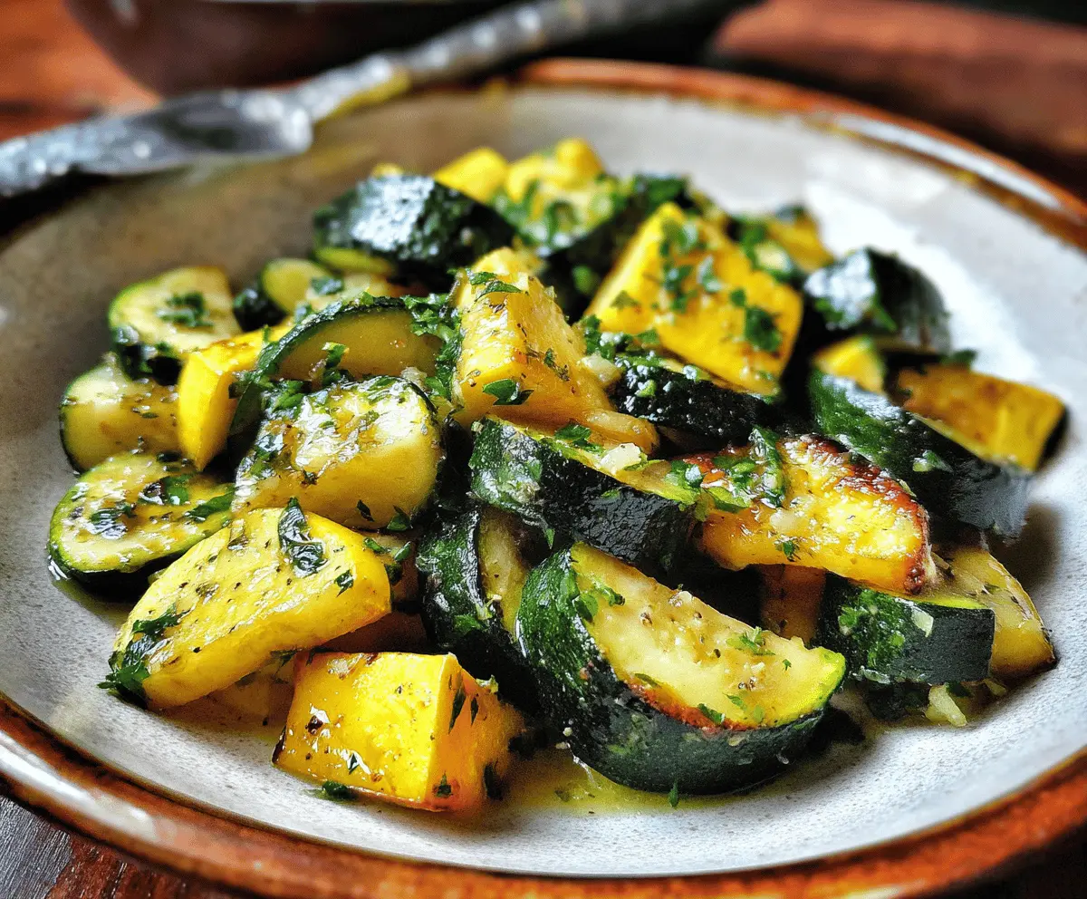 Easy Low Carb Garlic Butter Zucchini and Yellow Squash