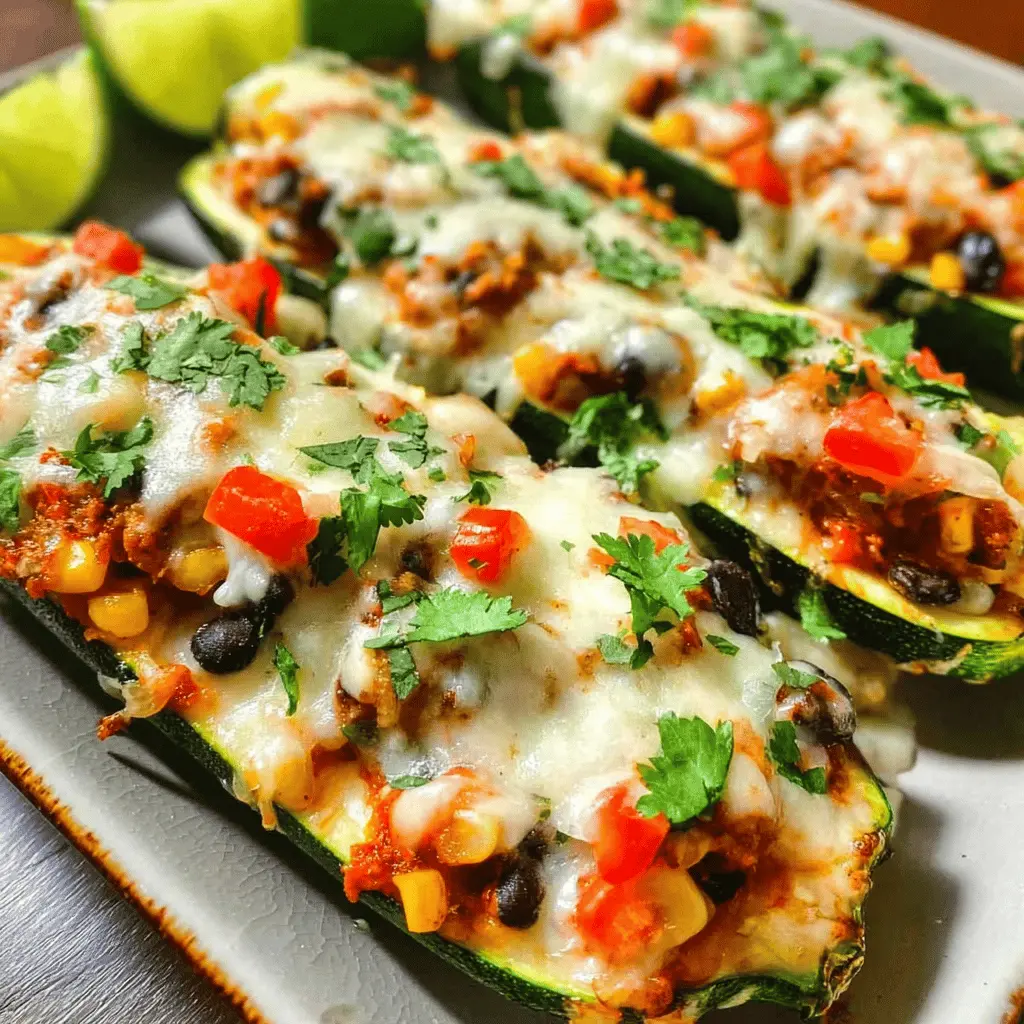 Healthy Mexican Zucchini Boats with Cheese