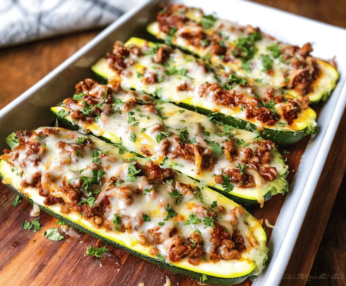 Easy Ground Beef Zucchini Boats Recipe