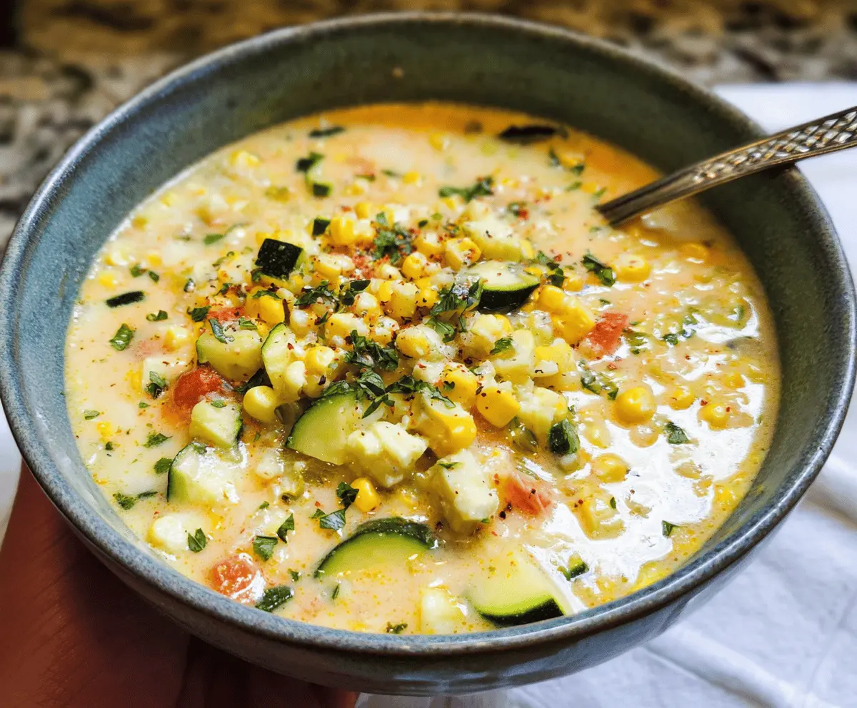 Creamy Summer Corn and Zucchini Chowder Recipe