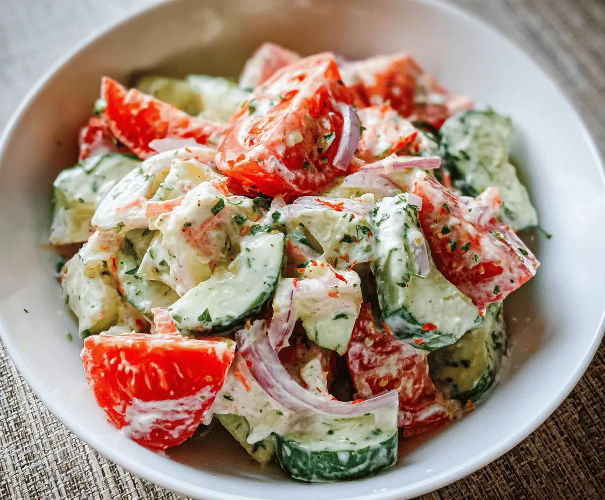 Creamy Cucumber Tomato Salad Recipe