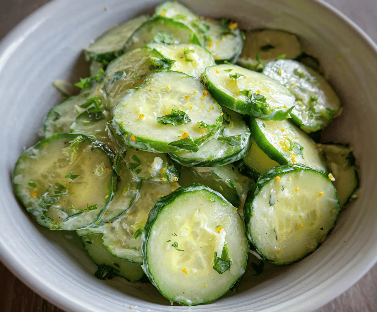 Easy Pickle Juice Ranch Cucumber Salad Recipe