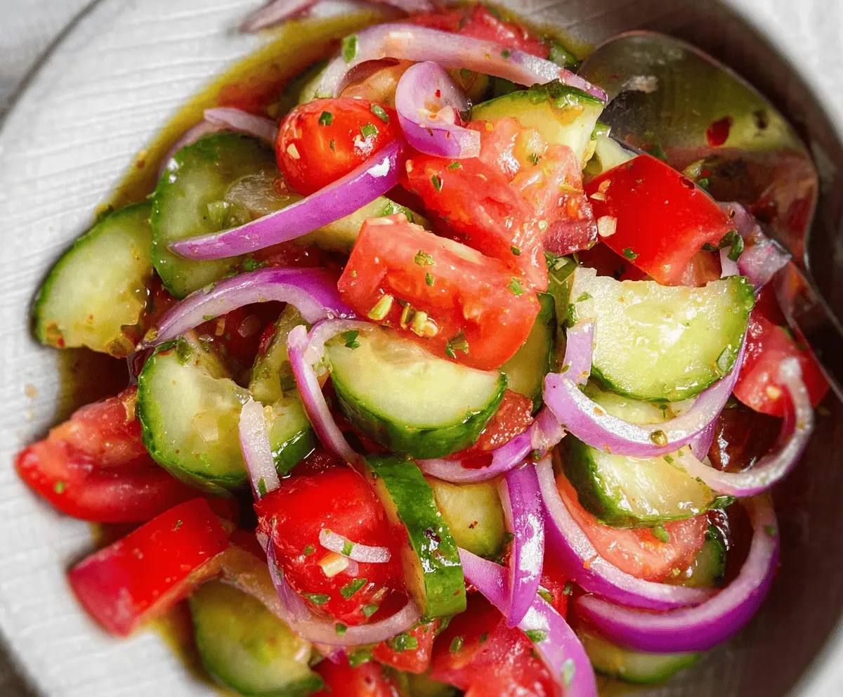 Easy Marinated Cucumber Tomato Onion Salad Recipe
