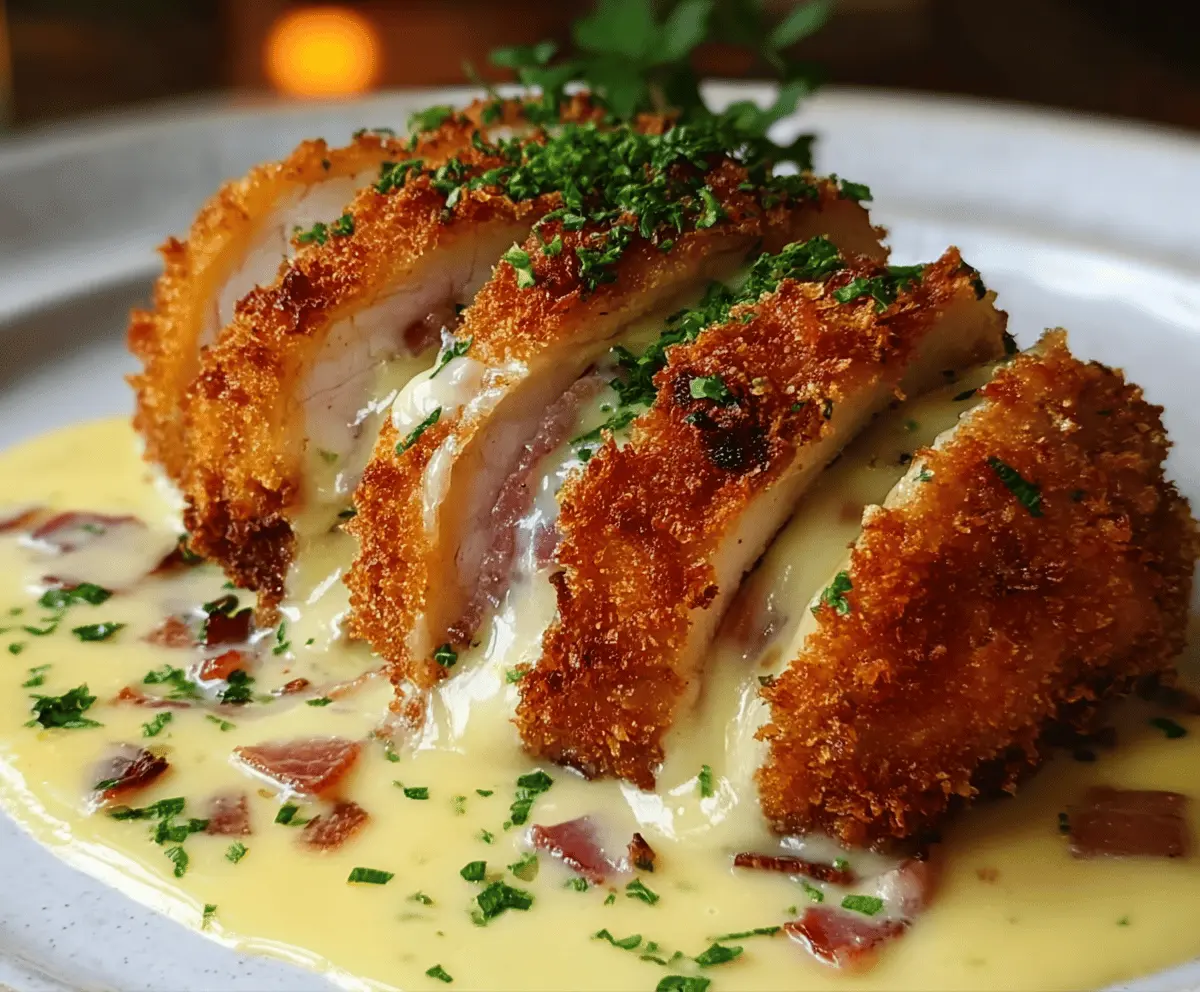 Crispy Creamy Chicken Cordon Bleu With Dijon Sauce