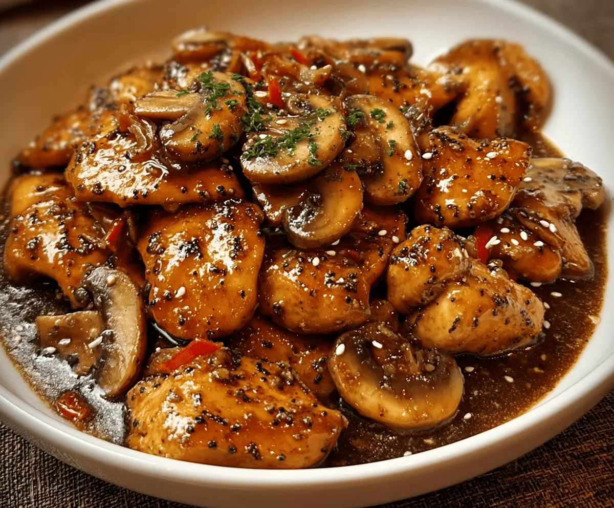 Easy Black Pepper Chicken with Mushrooms Recipe