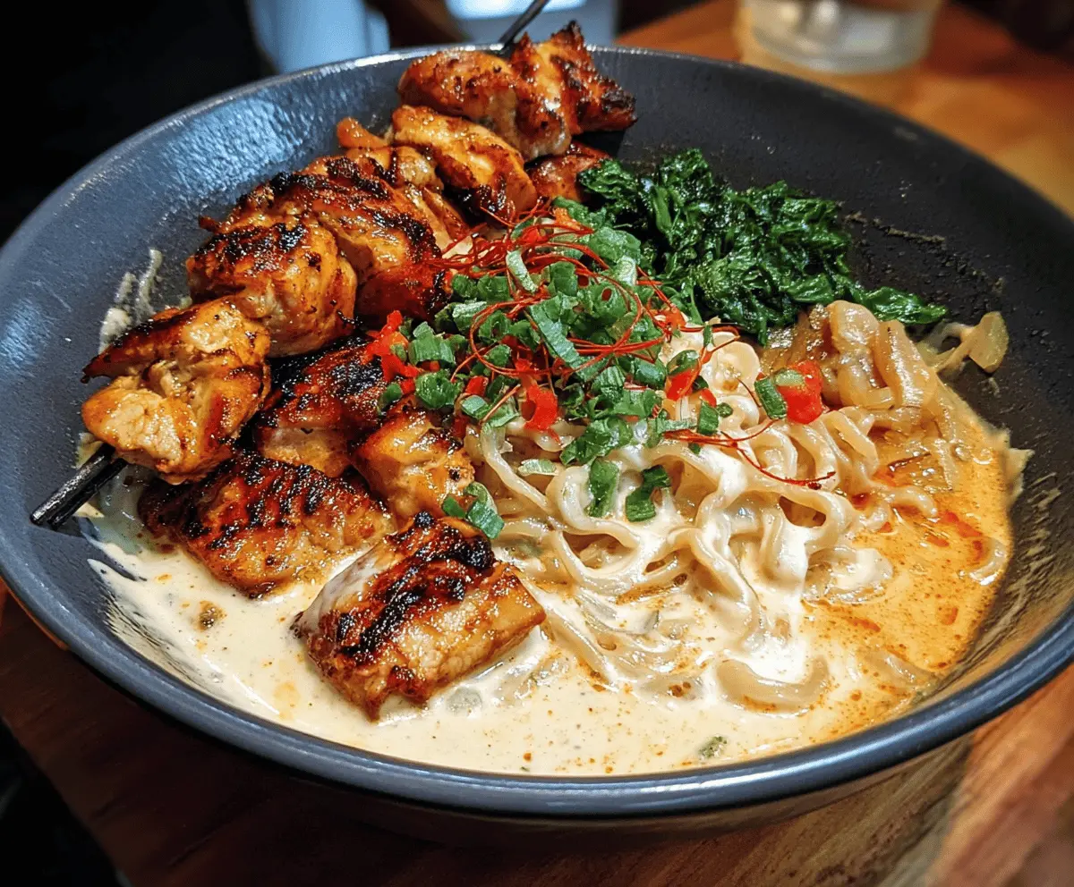 Creamy Garlic Fiery Chicken Ramen Recipe