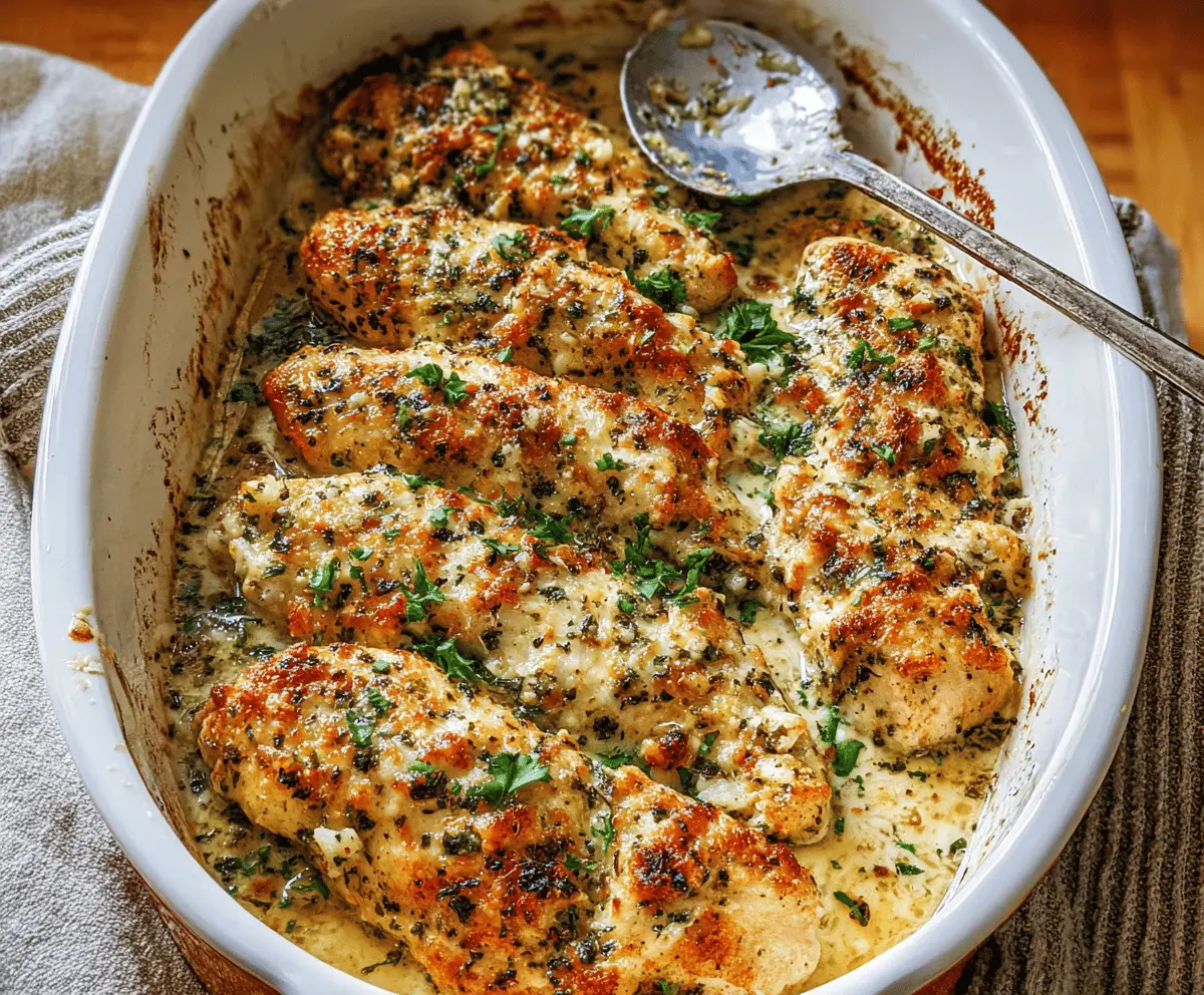 Easy Garlic Parmesan Chicken Bake Recipe