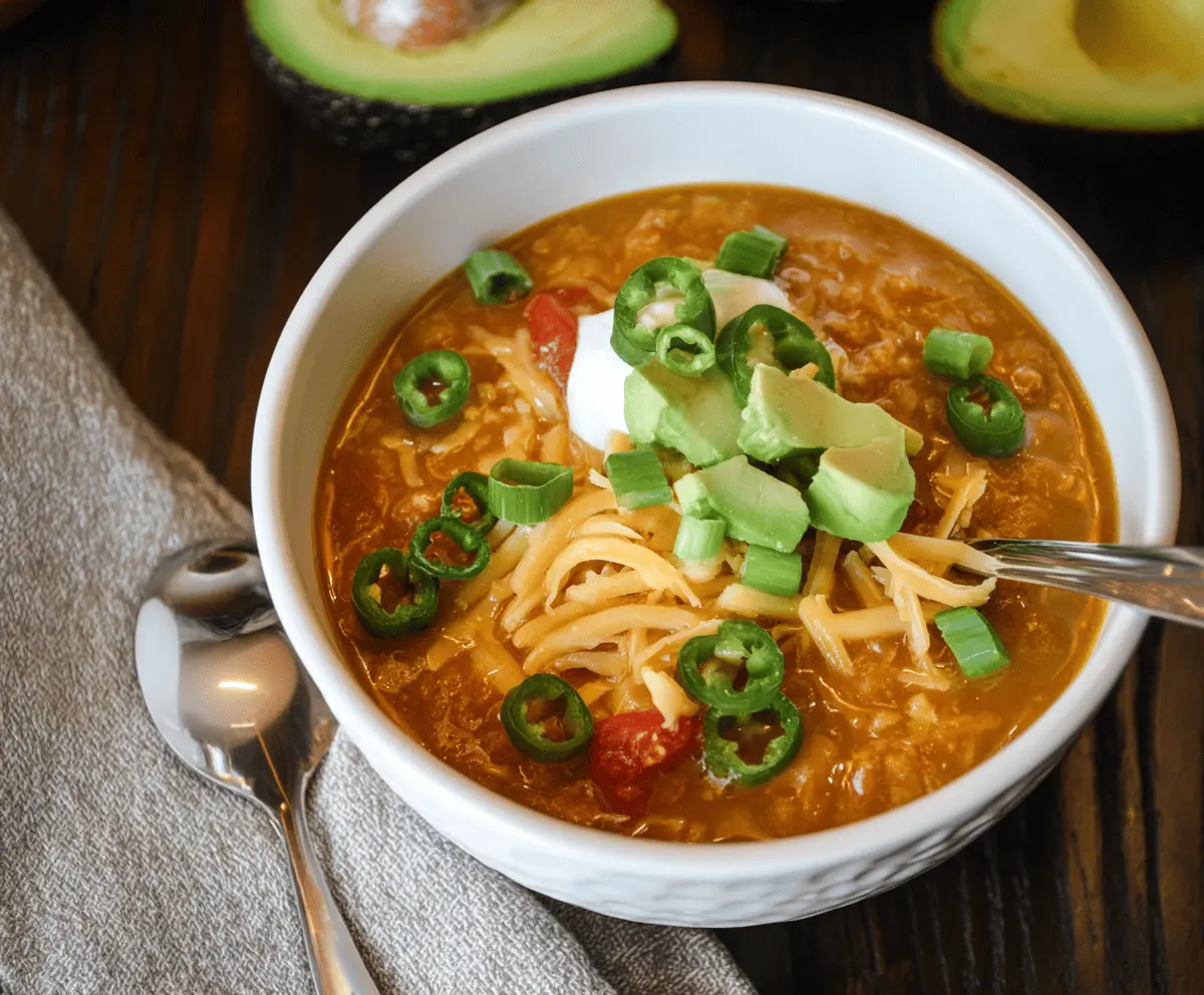 Delicious dairy-free chili with beans, vegetables, and spices served in a bowl, perfect for a hearty vegan meal.