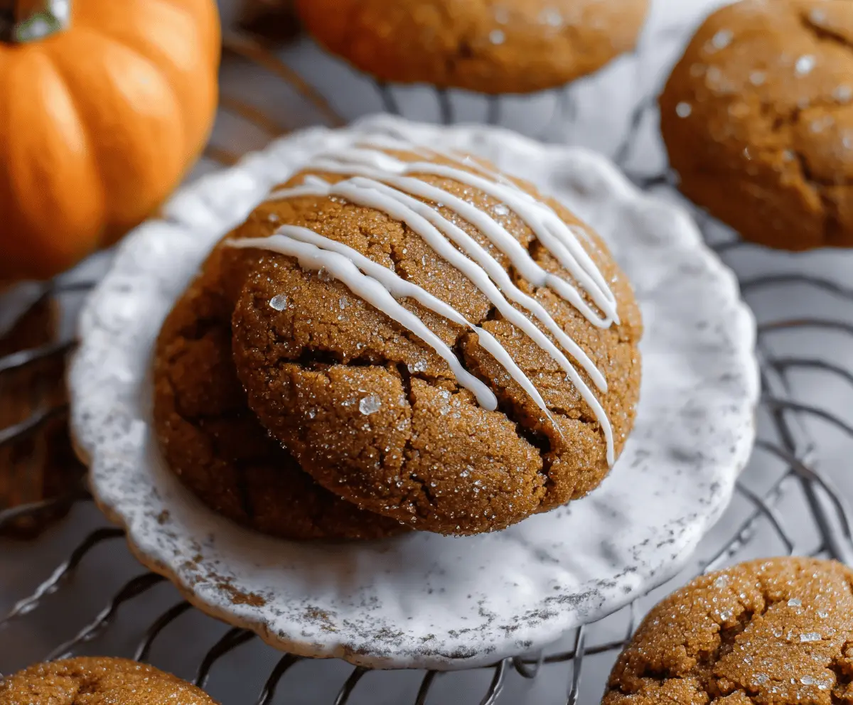 Delicious homemade pumpkin molasses cookies with warm spices, perfect for fall desserts