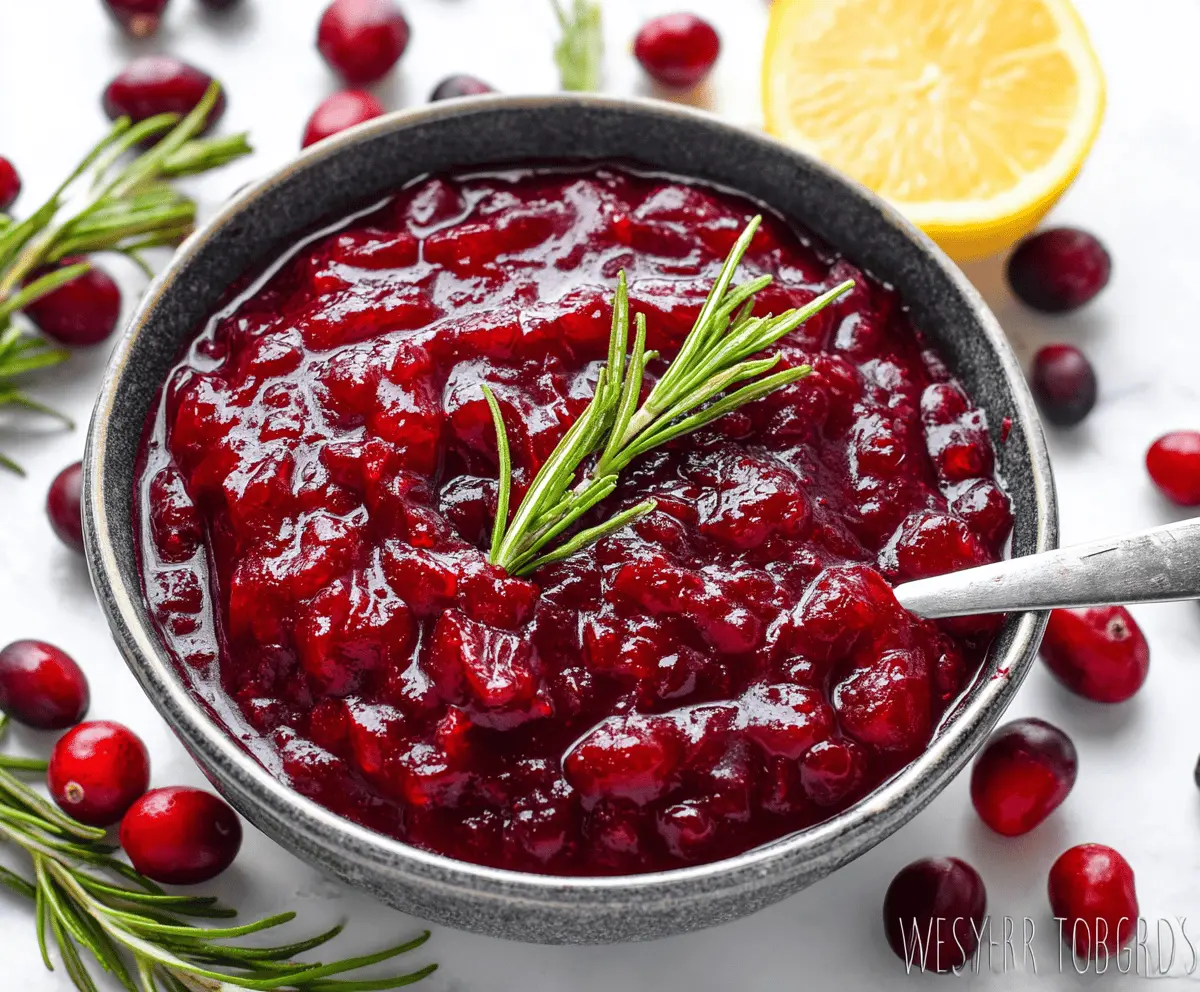 Delicious homemade keto cranberry sauce in a glass bowl, perfect for low-carb holiday meals.