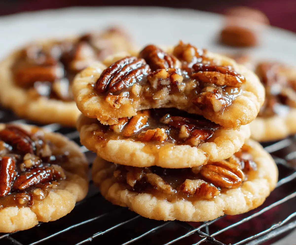 Delicious homemade pecan pie cookies with a golden crust and sweet pecan filling.