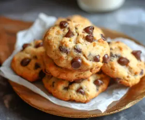 Healthy Greek Yogurt Protein Cookies on a plate with nuts and berries for a nutritious snack