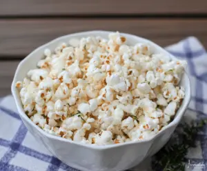 Delicious Parmesan Truffle Popcorn with a savory cheese and truffle flavor