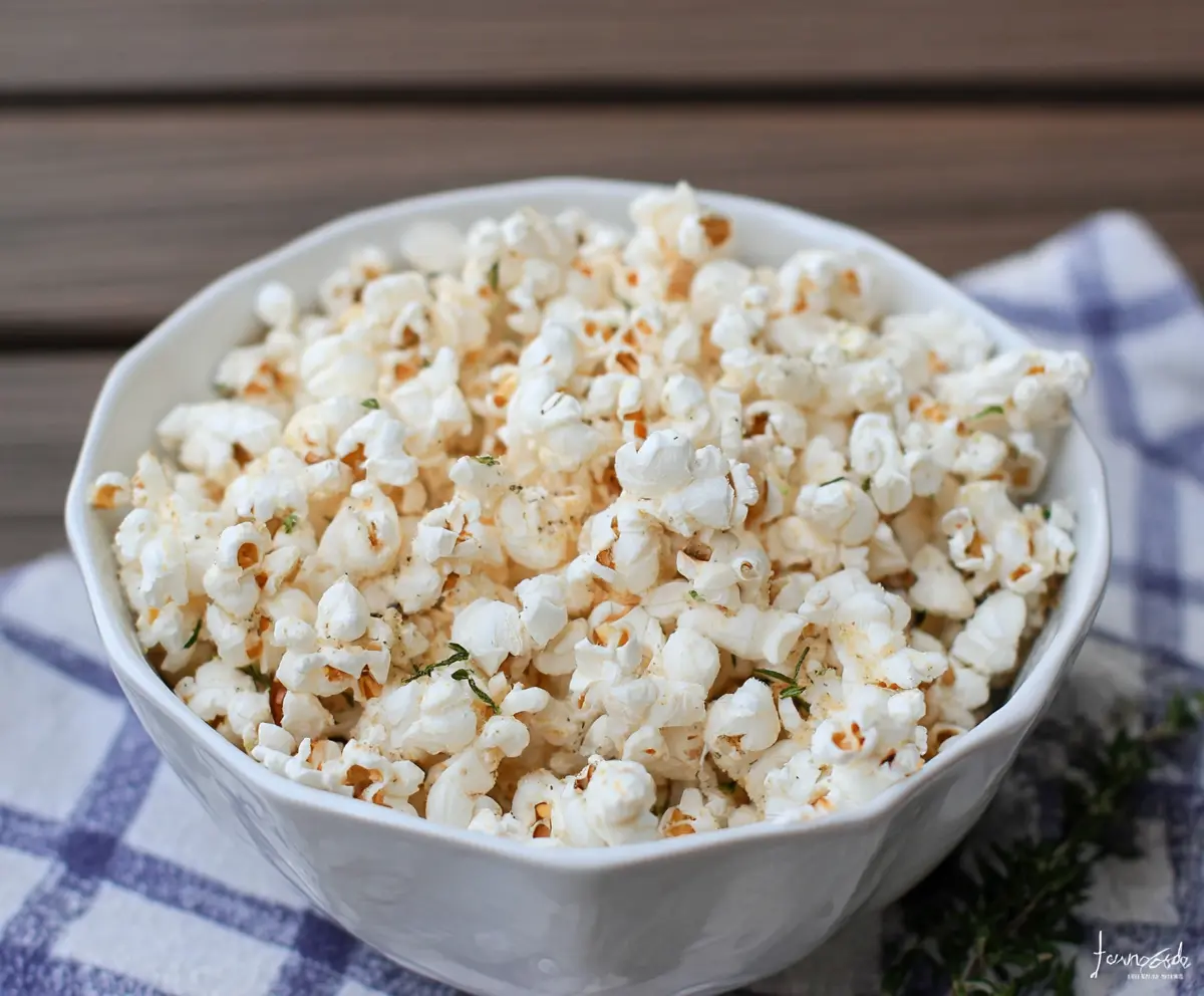 Delicious Parmesan Truffle Popcorn with a savory cheese and truffle flavor