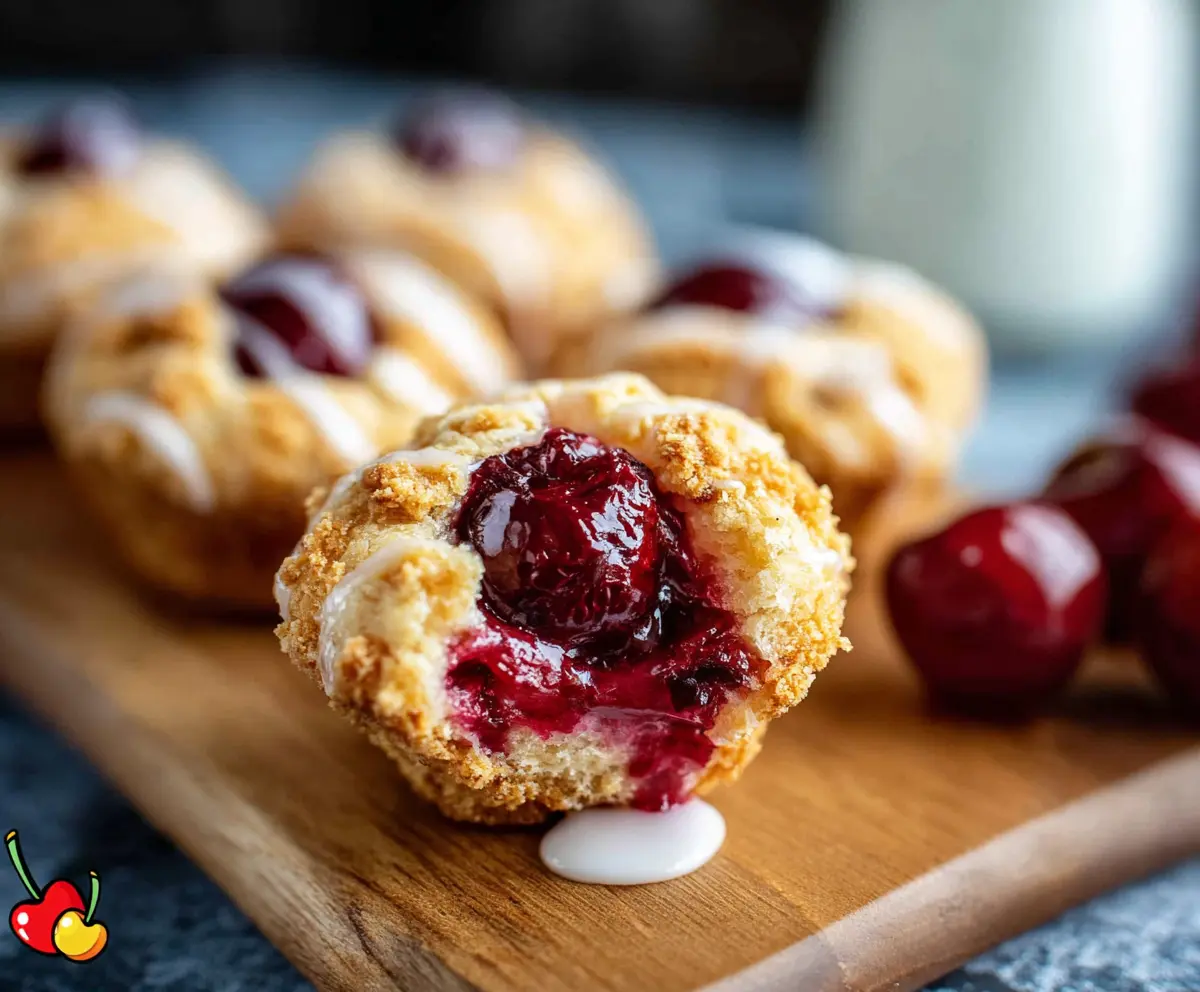 Delicious cherry pie bites with flaky crust and sweet cherry filling, perfect for snacking or dessert.