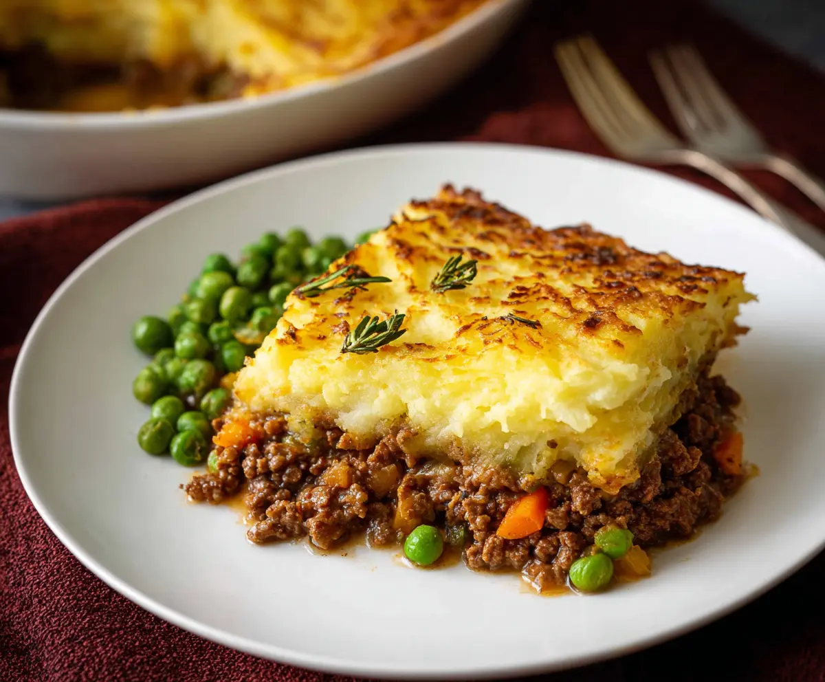 Hearty homemade Cottage Pie with mashed potato topping and savory minced beef filling.
