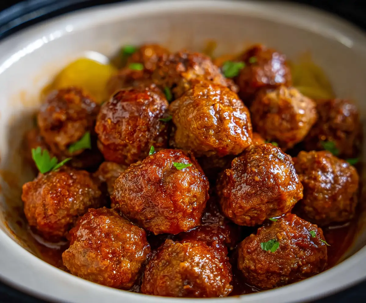 Delicious Crockpot Mississippi Meatballs in a savory sauce, perfect for easy dinner ideas