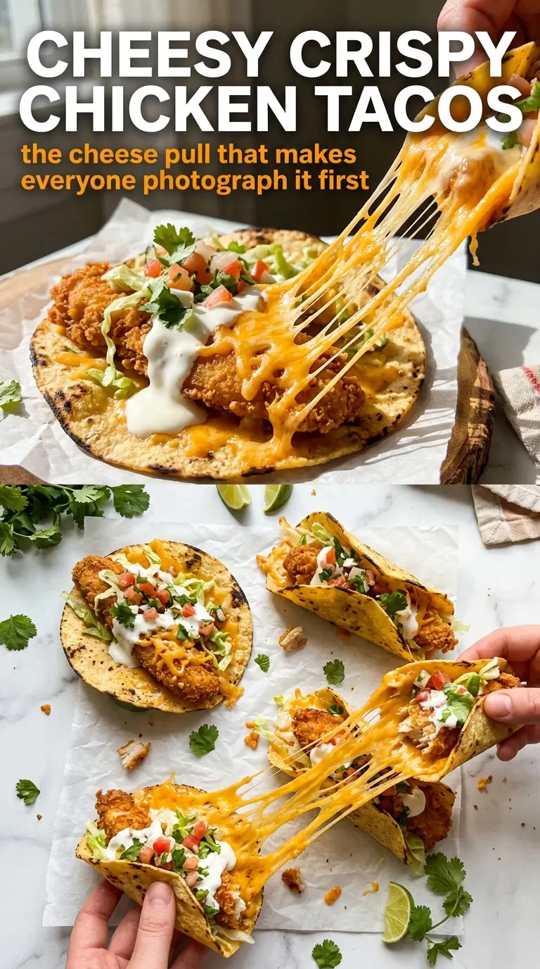 Cheesy Crispy Chicken Tacos crispy cheesy golden